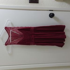 Maroon lace nighty